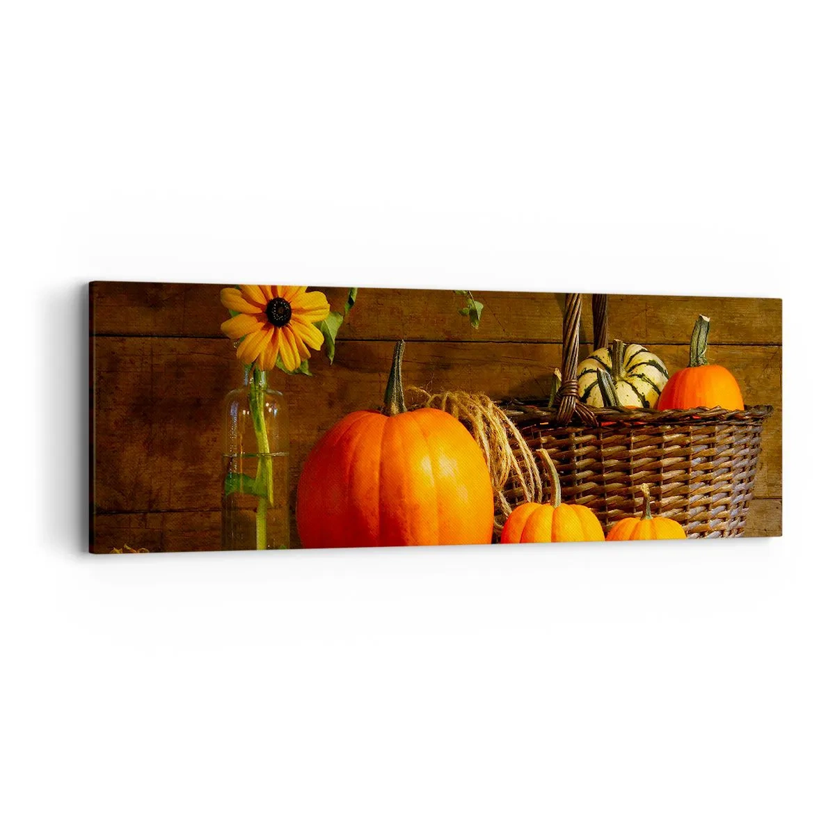 Quadro su tela - Stampe su Tela - Composizione rustica: i doni dell'autunno - 90x30 cm