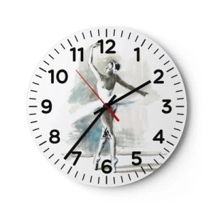 Orologio da parete - Orologio in Vetro - Tramutata in un cigno - 40x40 cm