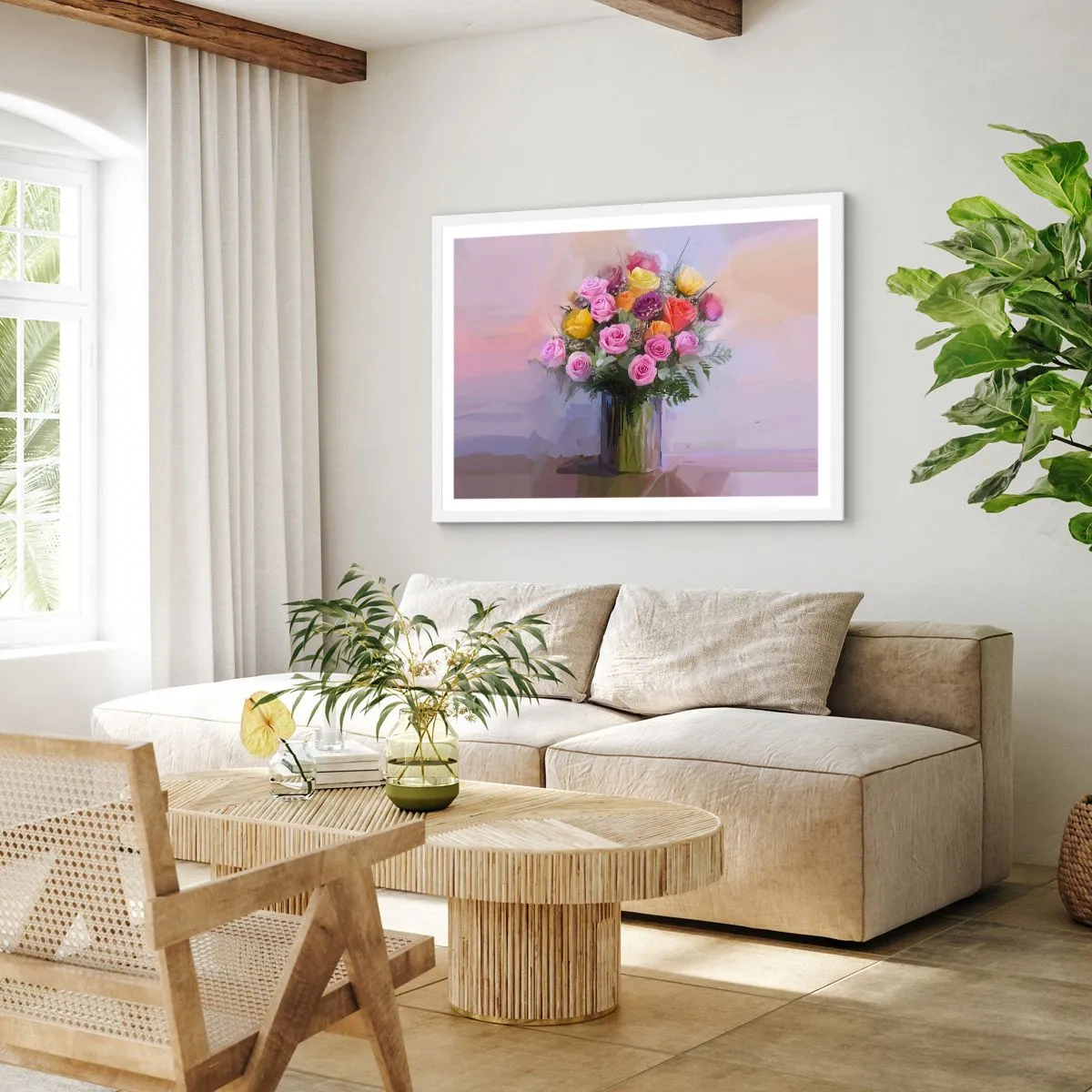 Poster in cornice bianca - Bellezza immobile - 100x70 cm