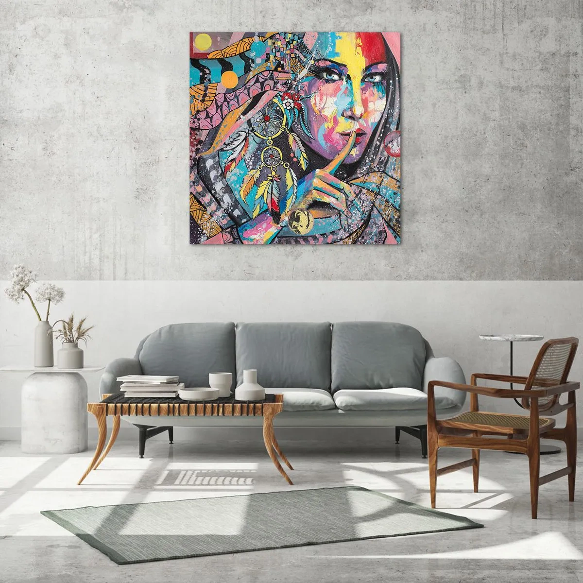 Quadro su vetro - Taci, finché capirai - 40x40 cm