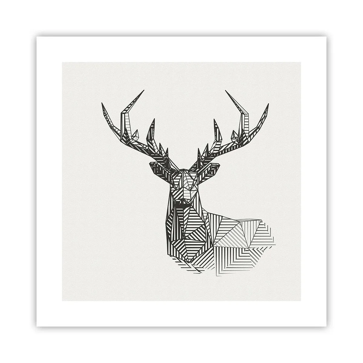 Poster - Cervo in stile cubista - 40x40 cm