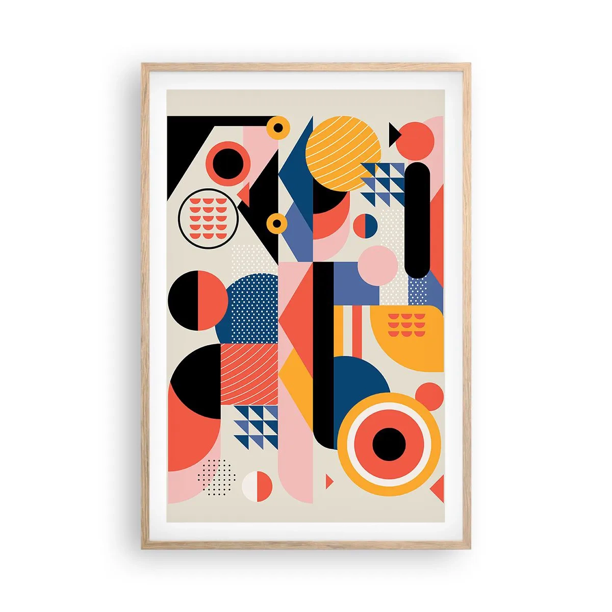 Poster in cornice rovere chiaro - Composizione: divertiti - 61x91 cm