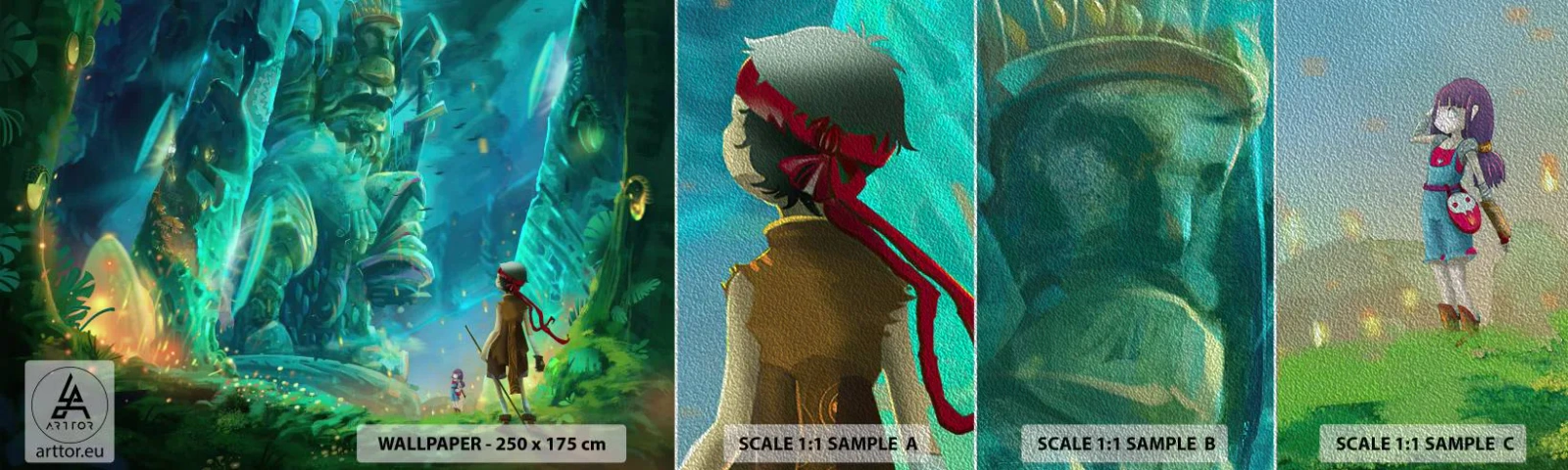 Campione di Fotomurale Premium Sand - Dal grande Libro delle Fiabe - Fantasia, Fiaba per bambini, Fiaba - 100x30 cm