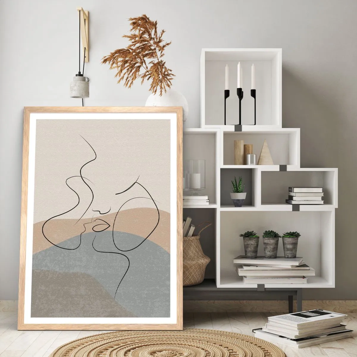 Poster in cornice rovere chiaro - Come un tocco di pennello - 50x70 cm
