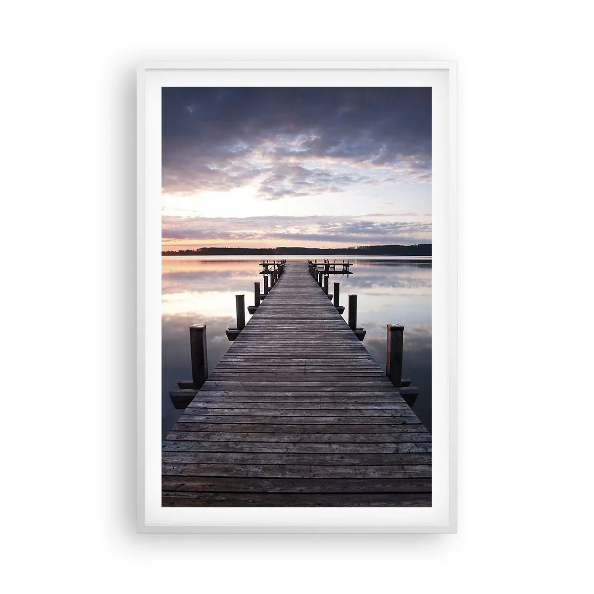Poster in cornice bianca - Il silenzioso confine del giorno e della notte - 61x91 cm