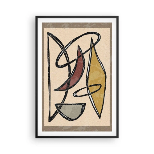 Poster in cornice nera - Composizione: archi e ovali - 61x91 cm