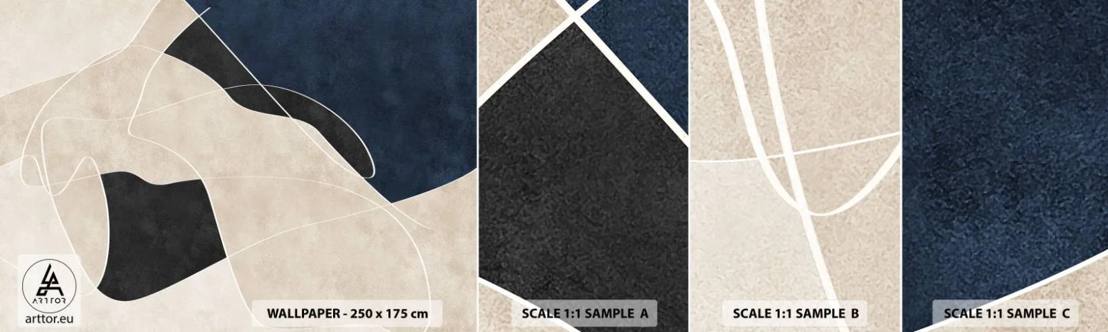 Campione di Fotomurale Adesivo Deluxe Sticker - Composizione astratta: il contrasto dei colori - Moderno, Astrazione, Pezzo - 100x30 cm