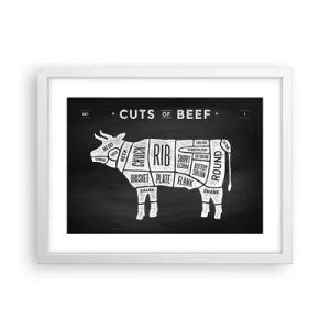 Poster in cornice bianca - Il sillabario del macellaio - 40x30 cm