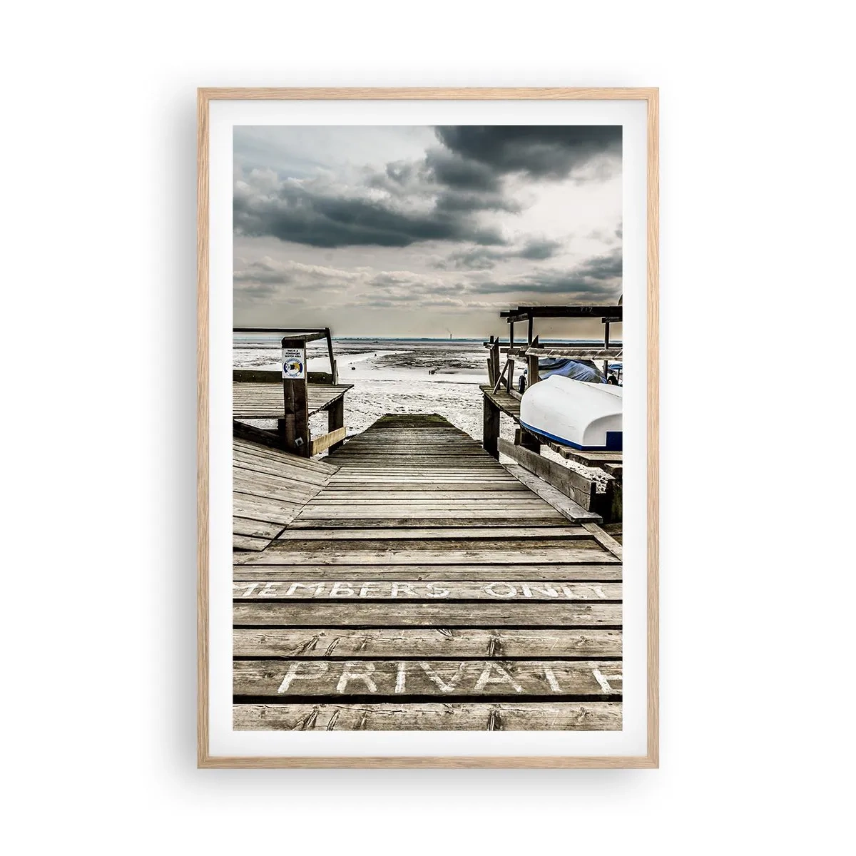 Poster in cornice rovere chiaro - La spiaggia del nord - 61x91 cm