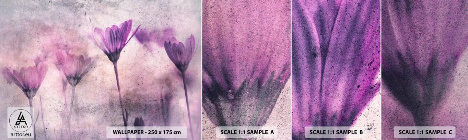 Campione di Fotomurale Adesivo Deluxe Sticker - Il sogno dei fiori - Fiori, Pezzo, Giardino - 100x30 cm