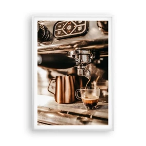 Poster in cornice bianca - Lo splendore del caffè - 70x100 cm