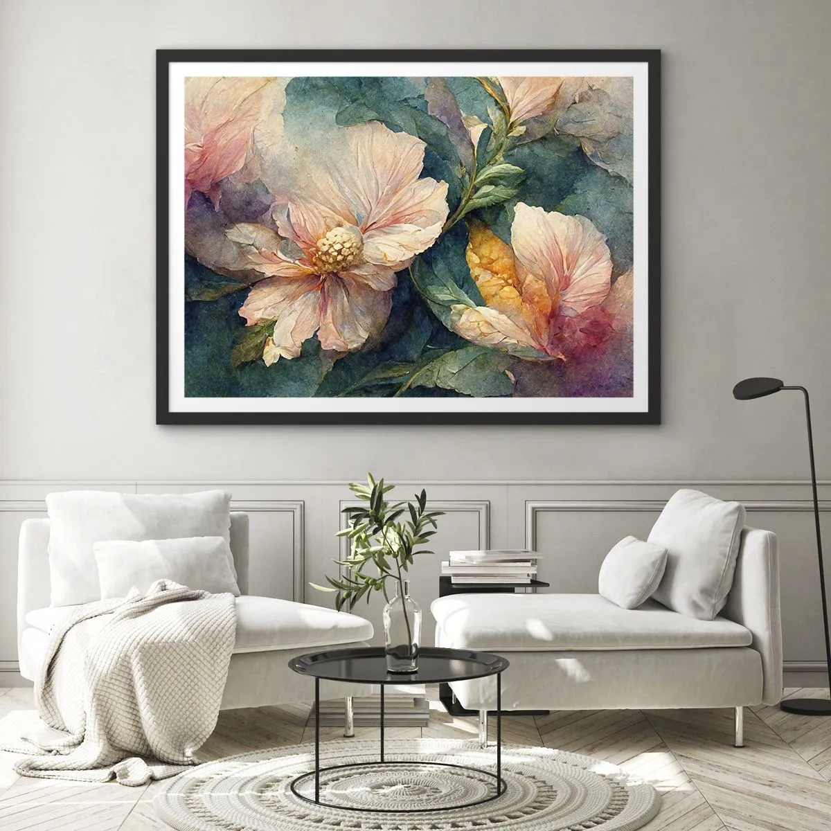 Poster in cornice nera - Delicatezza pura - 91x61 cm