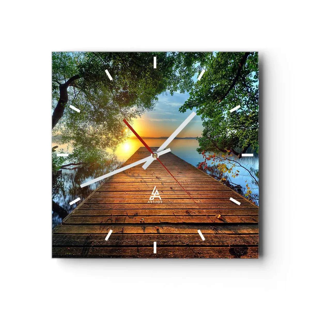 Orologio da parete - Orologio in Vetro - Non avere fretta, siediti - 40x40 cm