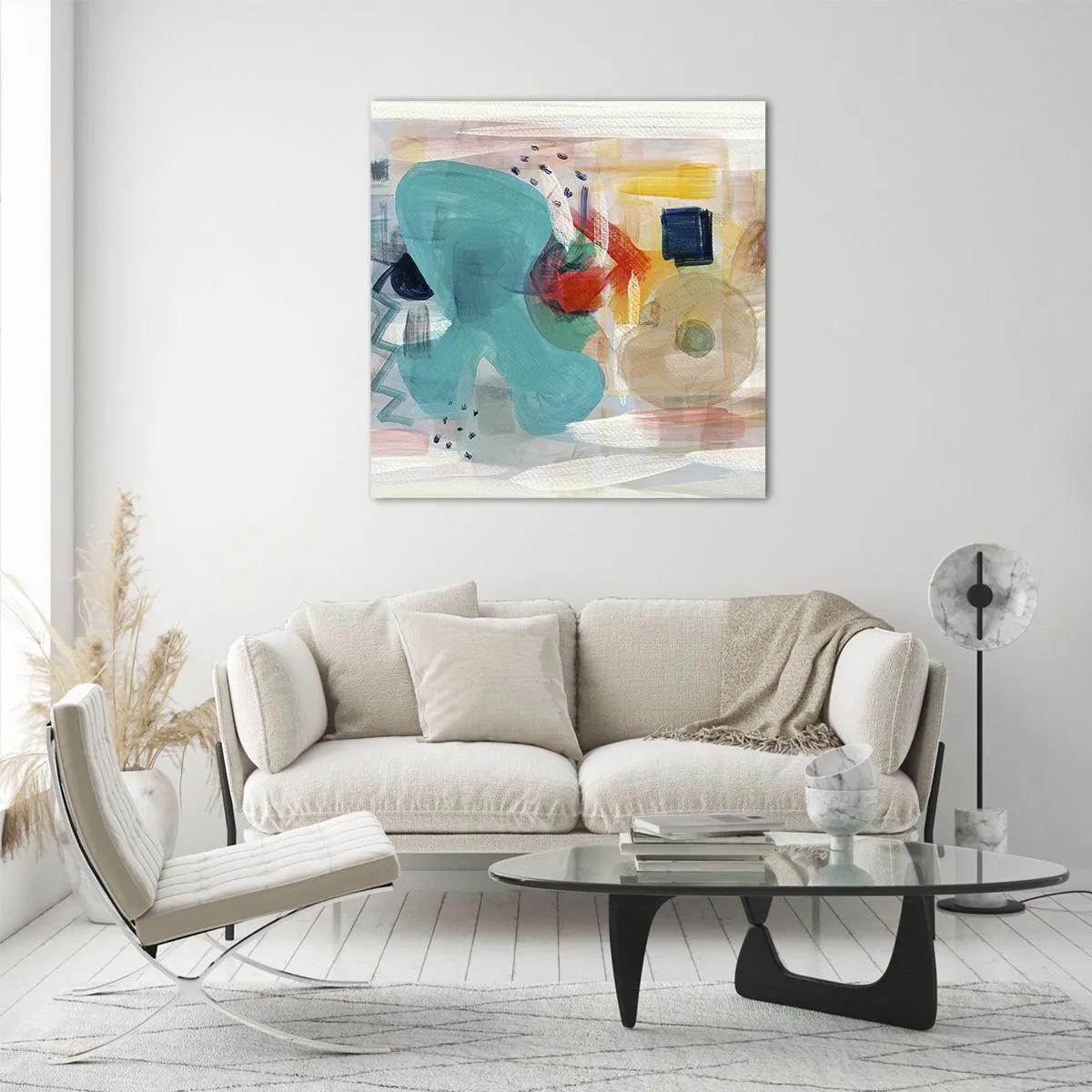 Quadro su vetro - Il gioco dei colori - 50x50 cm