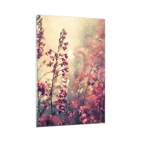 Quadro su vetro - Fiori alla luce del sole sullo sfondo della natura - 80x120cm - Giardino misterioso - Decorazione murale moderna per soggiorno e camera da letto ARTTOR