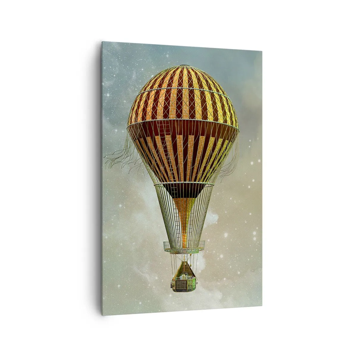 Quadro su tela - Stampe su Tela - Una mongolfiera che fluttua tra le nuvole - 80x120cm - I voli dei pionieri - Decorazione murale moderna per soggiorno e camera da letto ARTTOR