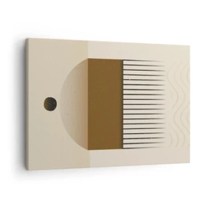 Quadro su tela - Stampe su Tela - Composizione geometrica astratta nei toni del beige e del marrone - 70x50cm - Diversi stati - Decorazione murale moderna per soggiorno e camera da letto ARTTOR