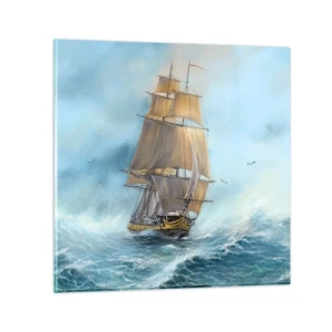 Quadro su vetro - Frangendo i flutti - 30x30 cm