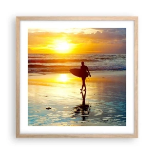 Poster in cornice rovere chiaro - Il ritorno del guerriero - 50x50 cm