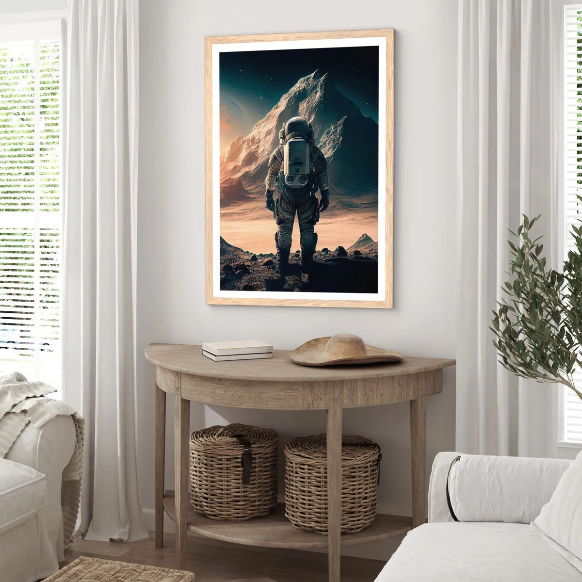 Poster in cornice rovere chiaro - Nuova sfida - 61x91 cm