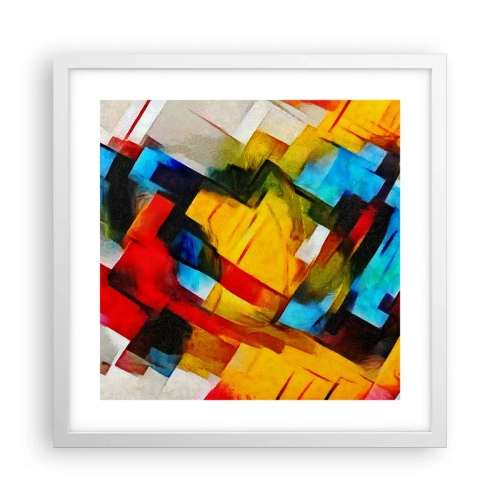 Poster in cornice bianca - Intreccio multicolore - 40x40 cm