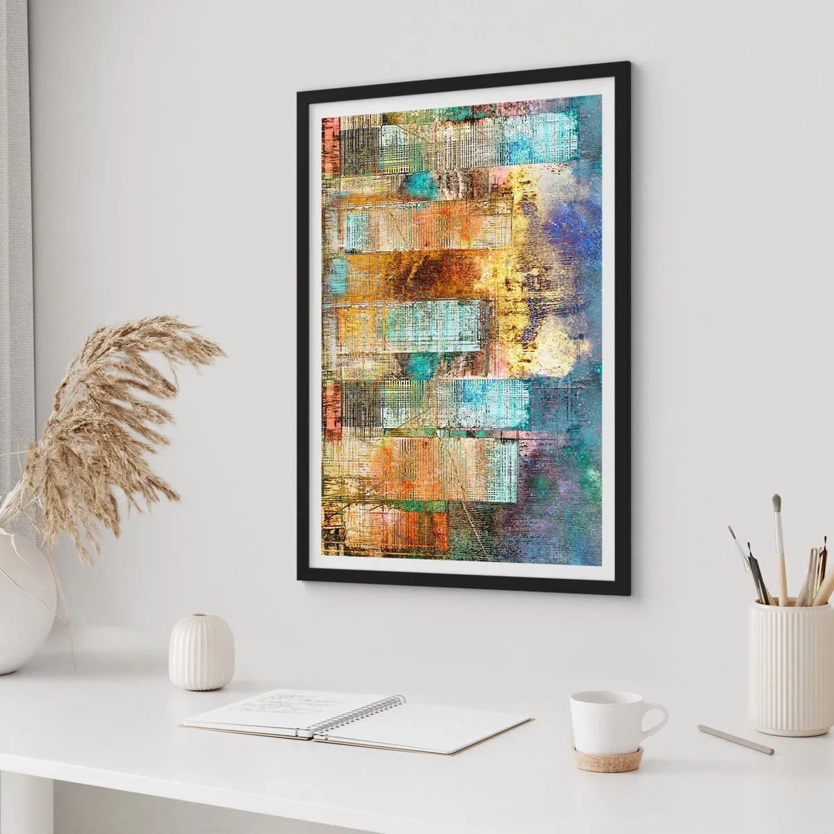 Poster in cornice nera - Metropoli nel sole - 70x100 cm