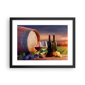 Poster in cornice nera - Qui la vita ha gusto - 40x30 cm