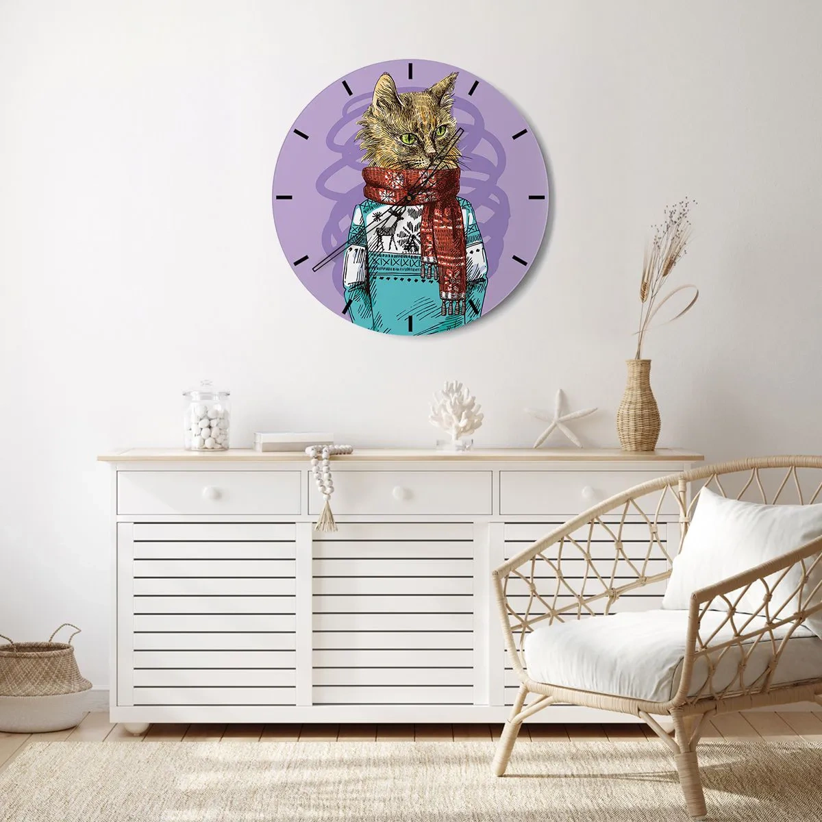 Orologio da parete - Orologio in Vetro - Un gatto non solo con gli stivali - 30x30 cm