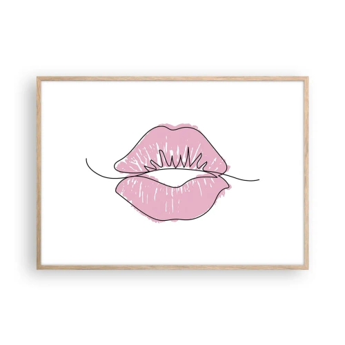 Poster in cornice rovere chiaro - Pronti al bacio? - 100x70 cm