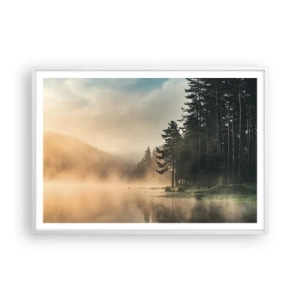 Poster in cornice bianca - La nascita del giorno - 100x70 cm