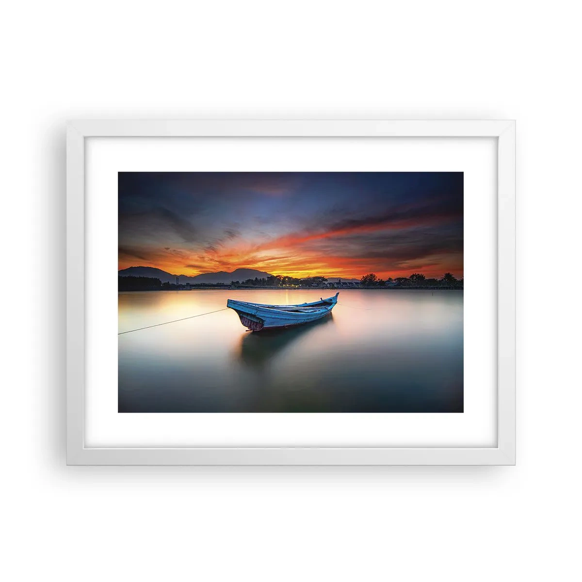 Poster in cornice bianca - Viene una notte buona - 40x30 cm