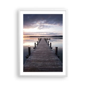 Poster in cornice bianca - Il silenzioso confine del giorno e della notte - 50x70 cm