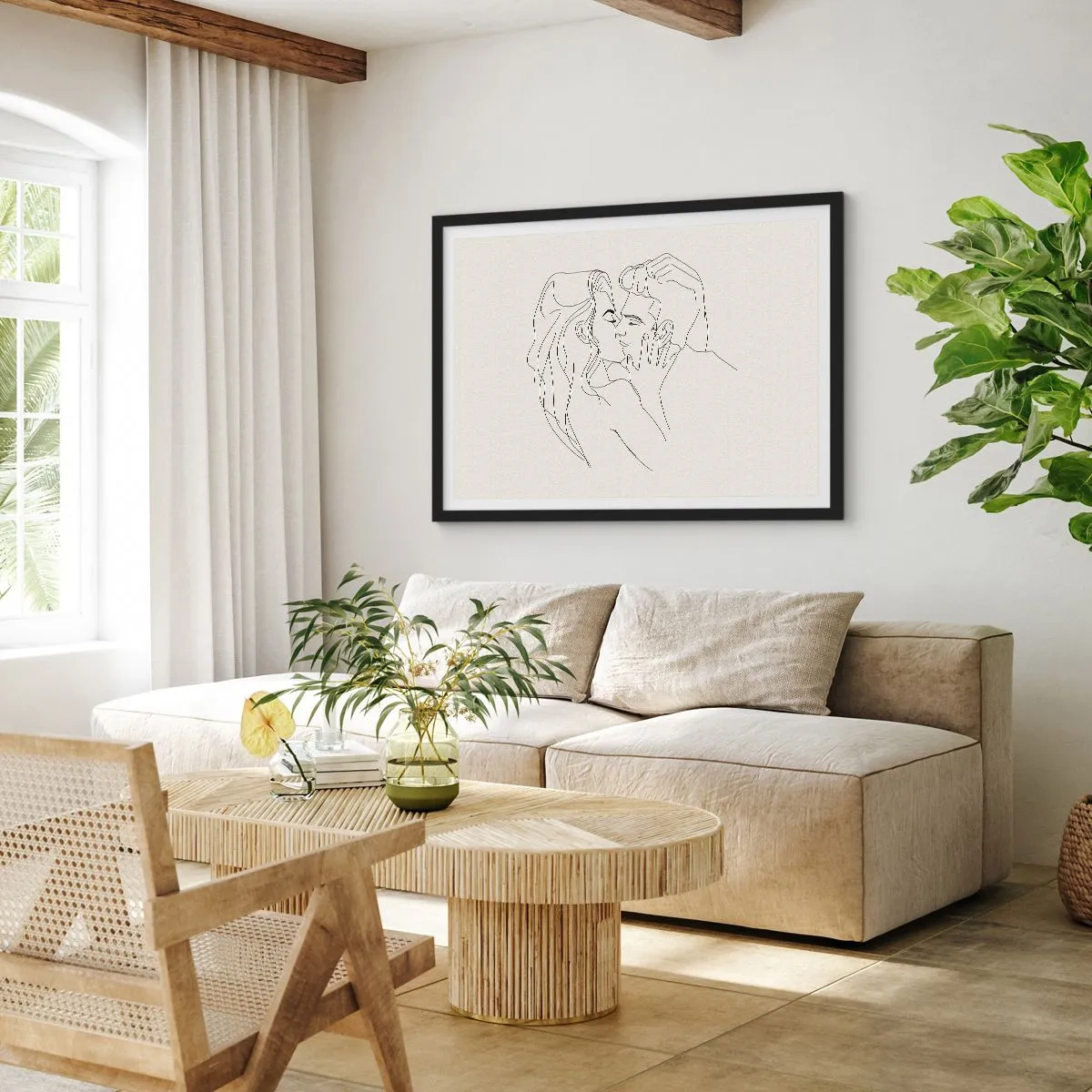 Poster in cornice nera - Intrecciati dal sentimento - 50x40 cm