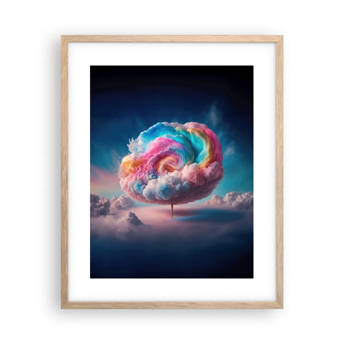 Poster in cornice rovere chiaro - Il sogno del luna park - 40x50 cm