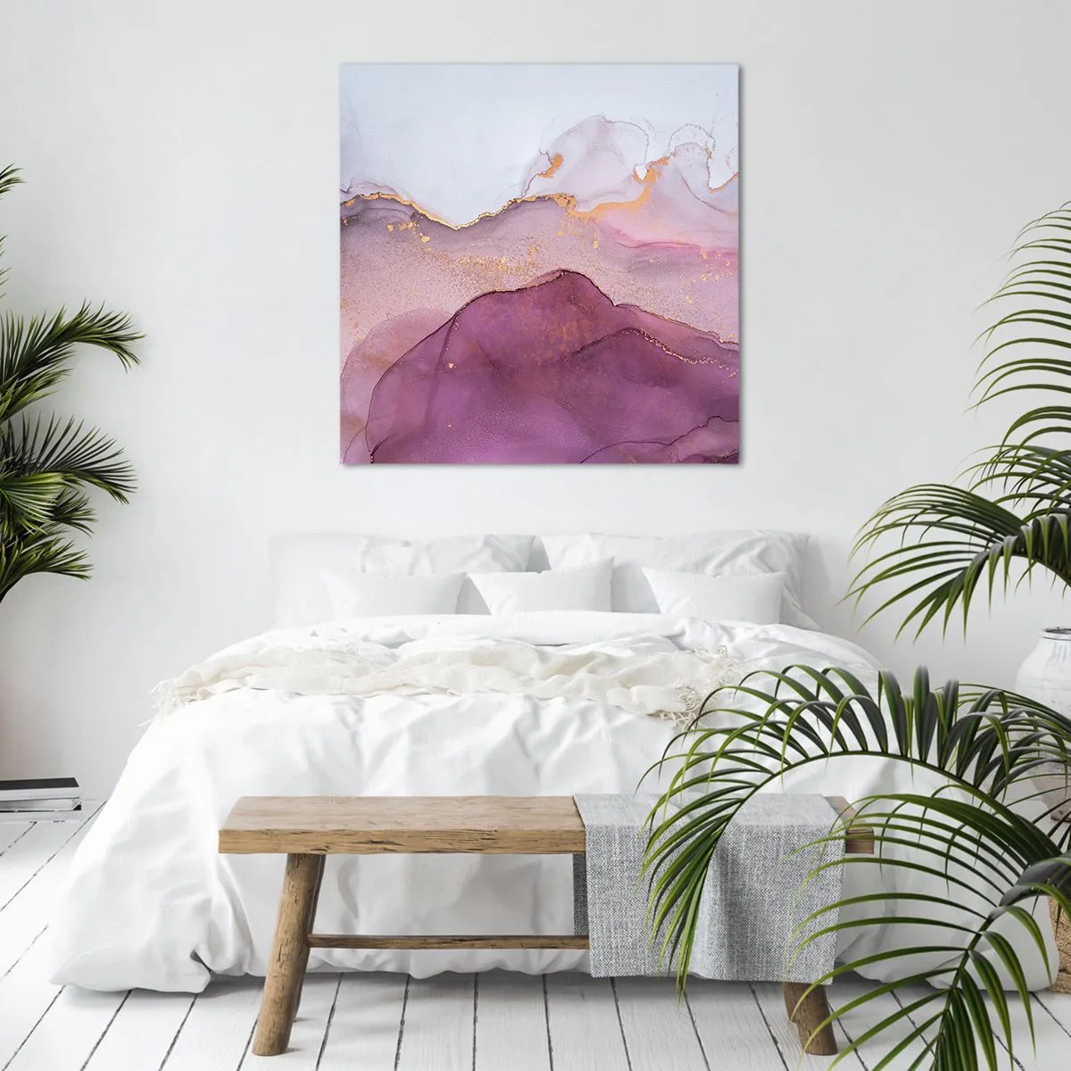 Quadro su tela - Stampe su Tela - Onde di lilla e viola - 40x40 cm