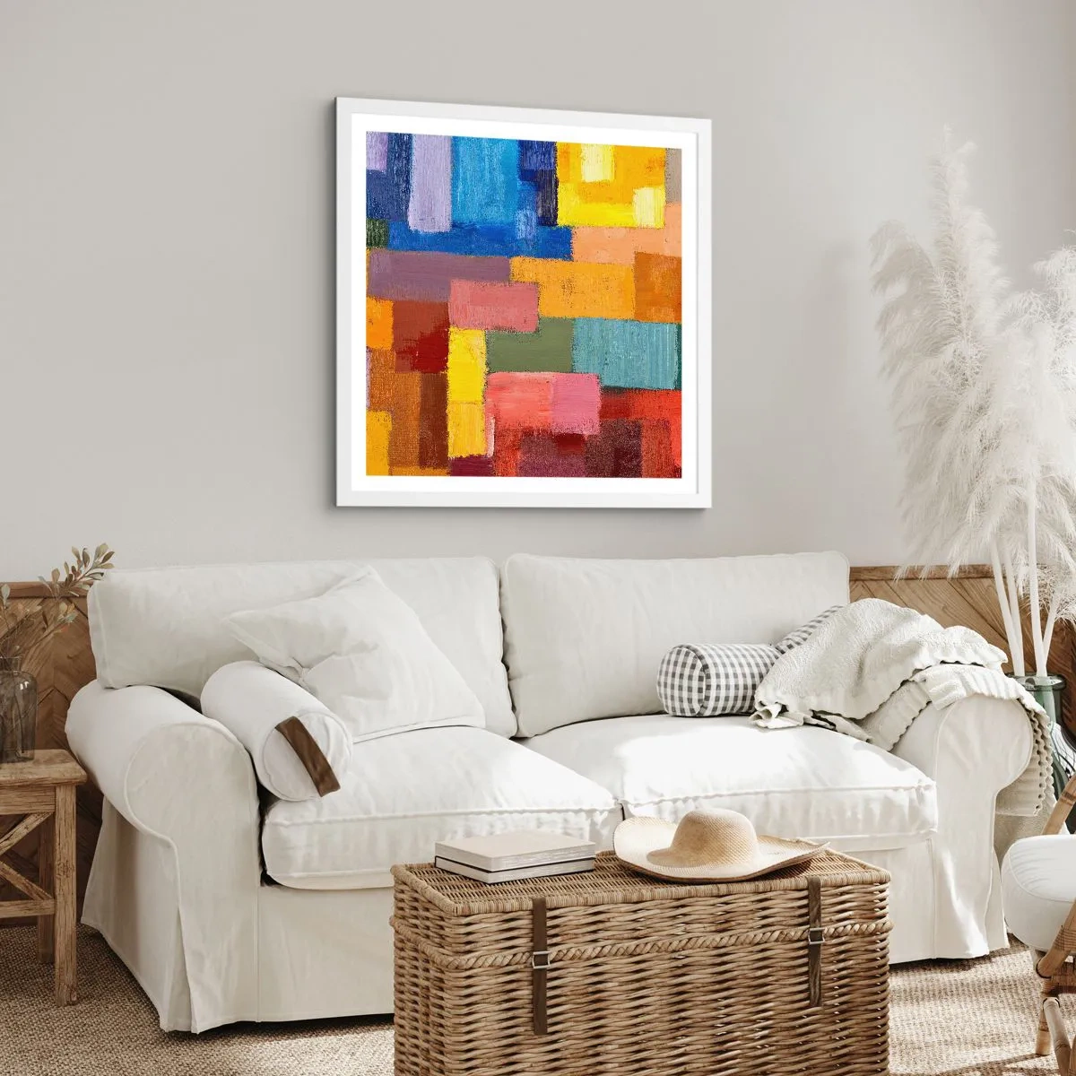Poster in cornice bianca - Ognuno diverso, tutti colorati - 30x30 cm
