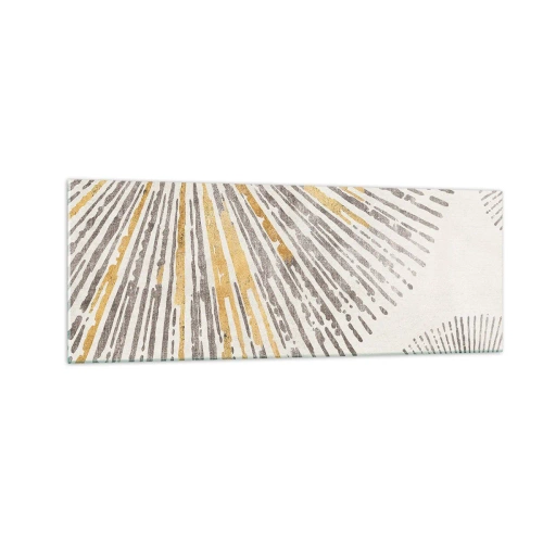 Quadro su vetro - Motivo astratto a forma di raggio - 140x50cm - La bellezza dei raggi - Decorazione murale moderna per soggiorno e camera da letto ARTTOR