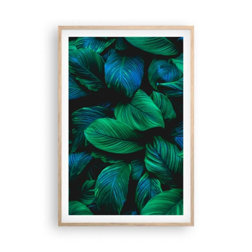 Poster in cornice rovere chiaro - Nella folla verde - 61x91 cm