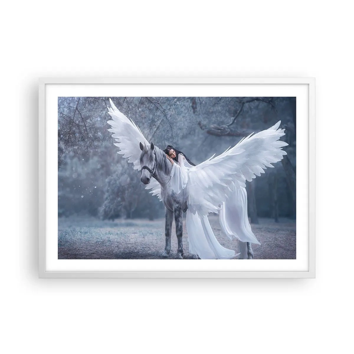 Poster in cornice bianca - Momento ispirato - 70x50 cm