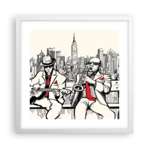 Poster in cornice bianca - Improvvisare a New York - 40x40 cm