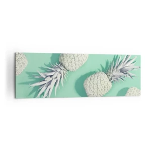 Quadro su tela - Stampe su Tela - Ananas bianchi su sfondo pastello in stile minimalista - 160x50cm - Perfettamente adatti alla menta - Decorazione murale moderna per soggiorno e camera da letto ARTTOR
