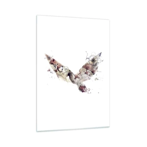 Quadro su vetro - Ali in stile artistico astratto su sfondo bianco - 50x70cm - Viandante nell'aria - Decorazione murale moderna per soggiorno e camera da letto ARTTOR