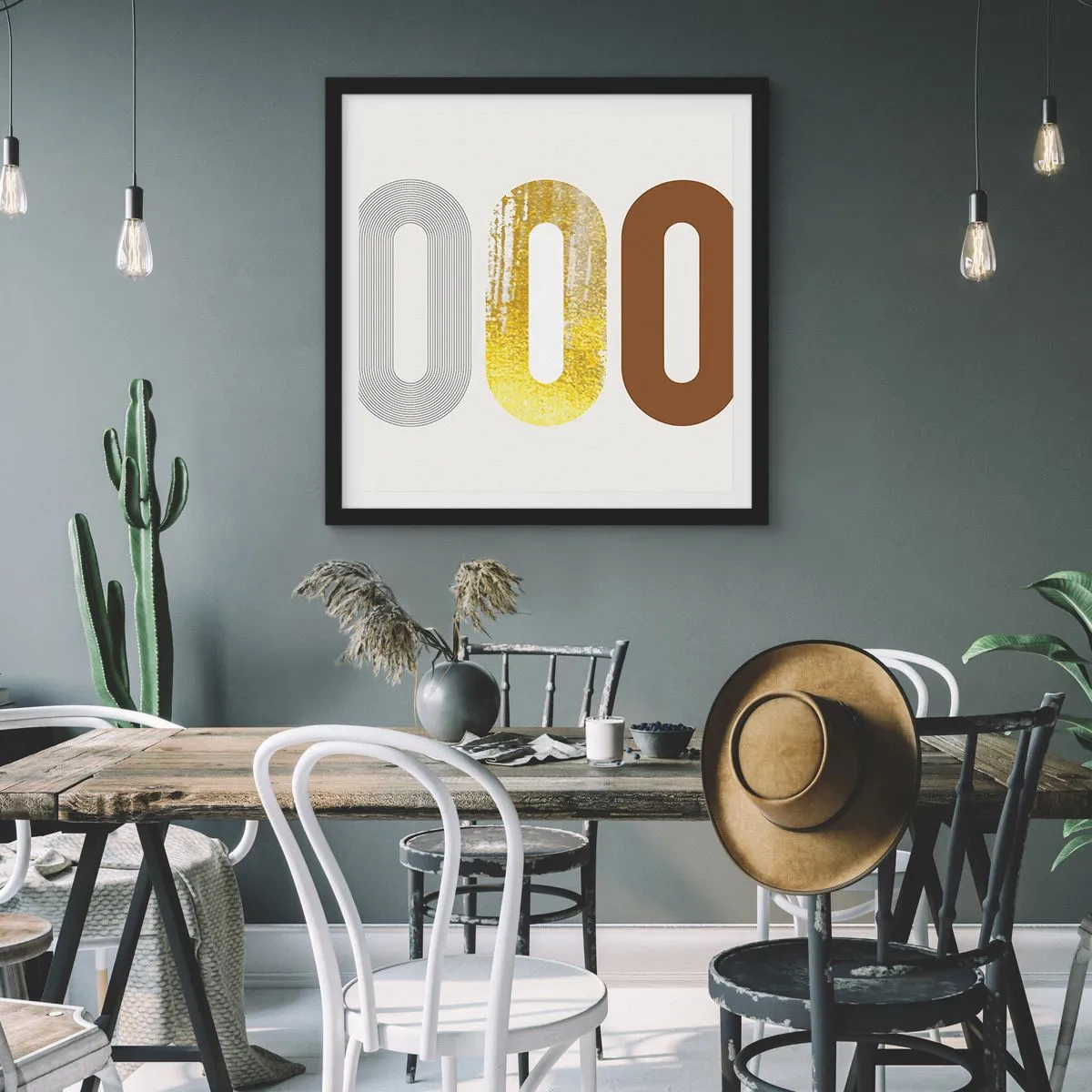 Poster in cornice nera - Ohh! - 60x60 cm