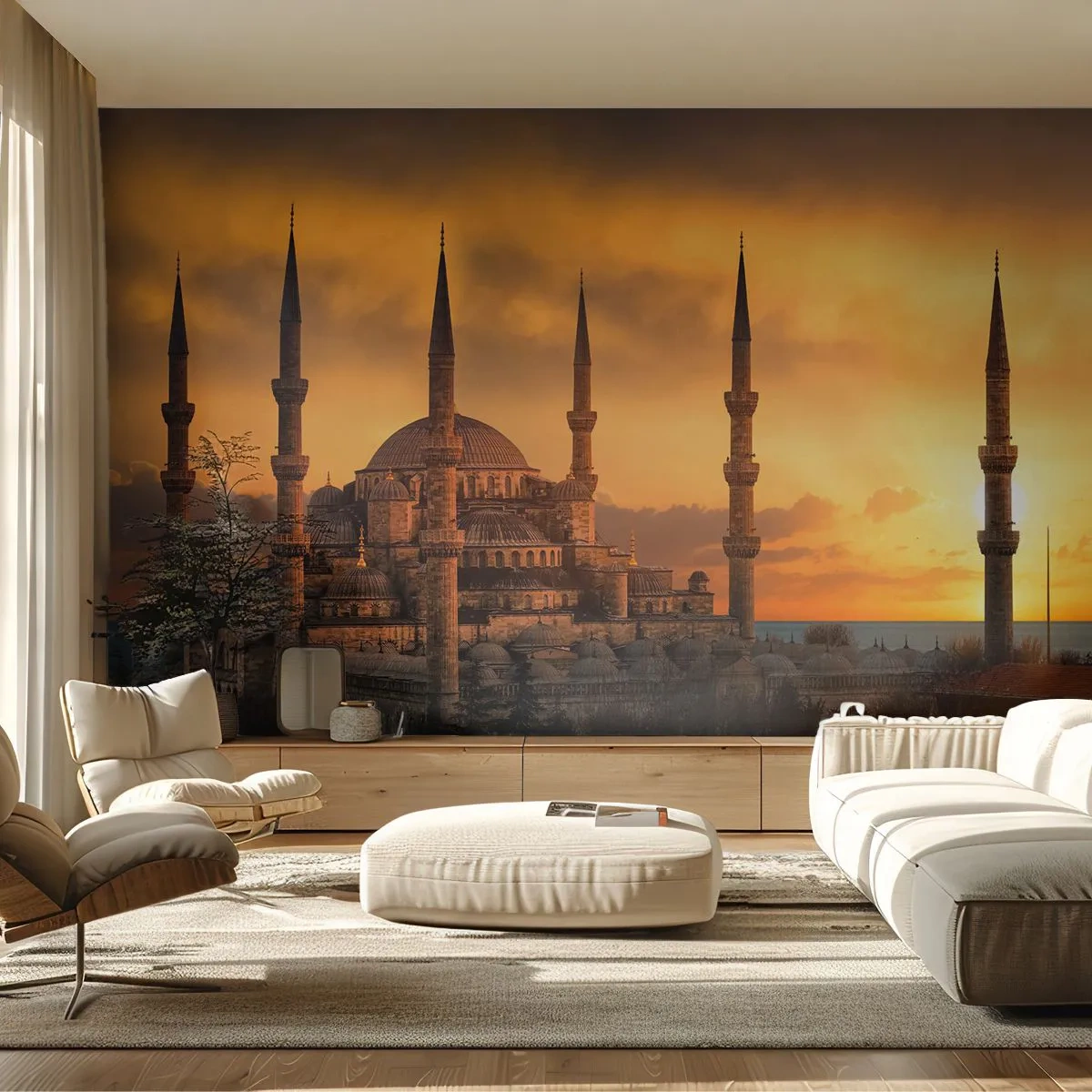 Fotomurali Premium Sand - Dio è grande - Architettura, Moschea, Istanbul - 200x140 cm