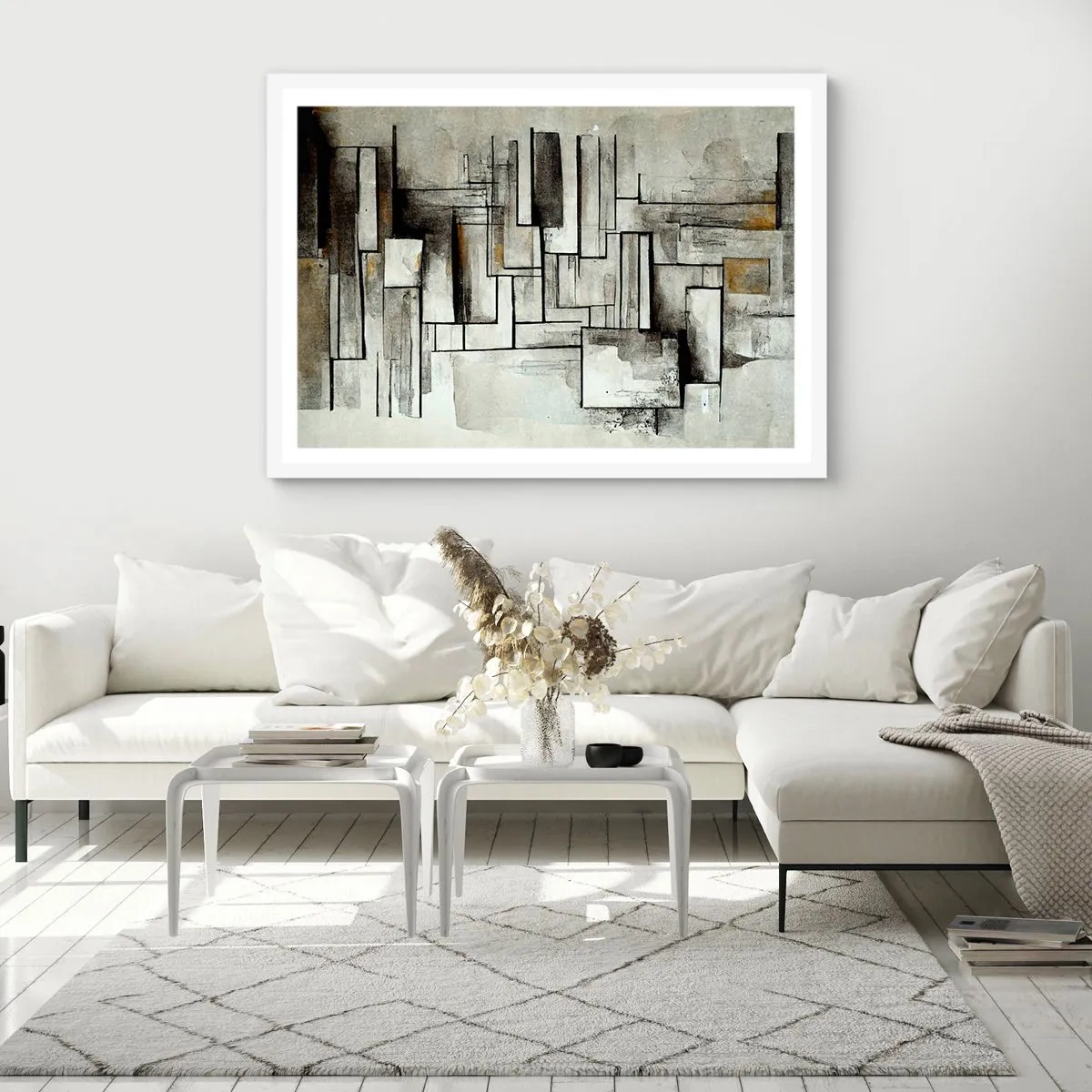 Poster in cornice bianca - La forza della semplicità - 100x70 cm