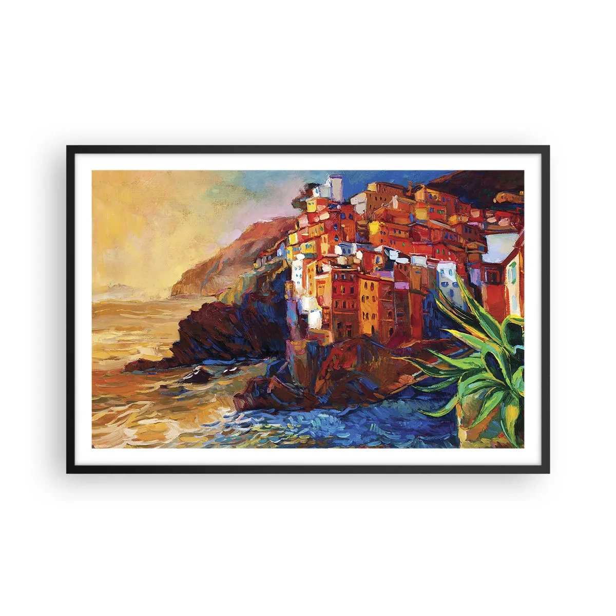 Poster in cornice nera - Atmosfera italiana - 91x61 cm