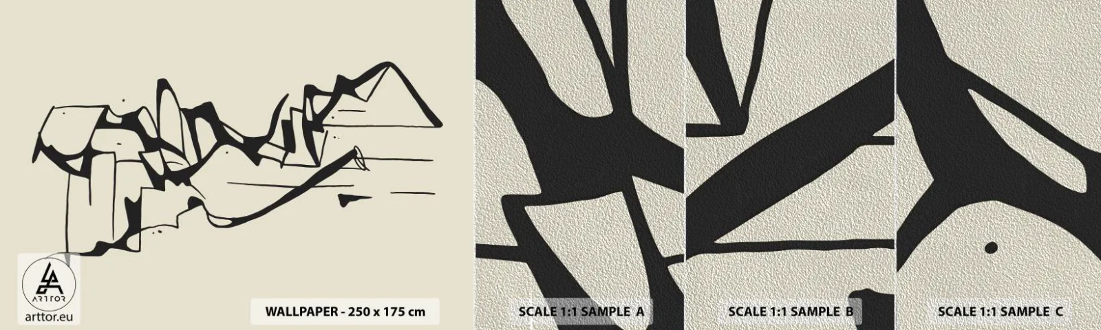 Campione di Fotomurale Premium Sand - Forse è un paesaggio - Minimalismo, Pezzo, Linea - 100x30 cm