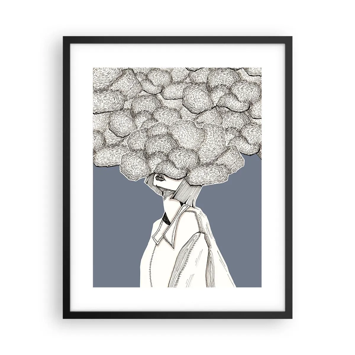 Poster in cornice nera - Con la testa tra le nuvole - 40x50 cm