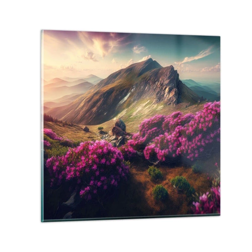 Quadro su vetro - L'estate sui monti - 70x70 cm