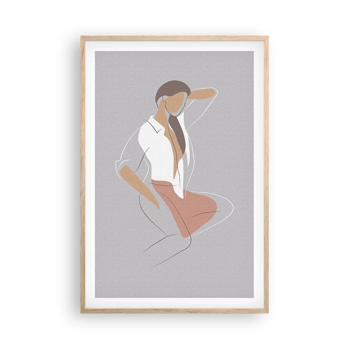 Poster in cornice rovere chiaro - Profilo di bellezza - 61x91 cm